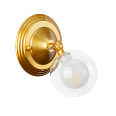 Світильник настінний Бра молекула Levistella 761W140F1-1 GD+CLWH золото, плафон прозорий + білий