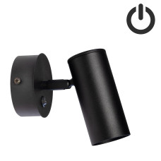 Бра з вимикачем (світильник настінний, спот) Атмолайт Pelikan GU10 W120-BT Black чорний