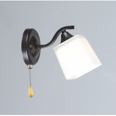 Світильник настінний Бра Light House SRS-18311/1W BK+CH чорний, плафон білий 