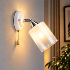 Світильник настінний Бра Light House SRS-20843/1W білий + хром, плафон білий з прозорим