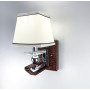 Изображение Бра з класичним тканинним абажуром та екошкірою ИМ Light-Deco 4 