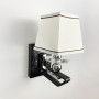 Зображення Бра з класичним тканинним абажуром та чорною екошкірою ИМ Light-Deco 6 