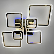 Люстра стельова світлодіодна Light House SL-18183/2+2+2 FG+RGB 159W DIMMER 3000-6000 H140*L1000*W680, колір золото