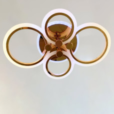 Люстра стельова світлодіодна Light House SL-19659/2+2 FG+RGB 80W H110*L620*W400, колір золото