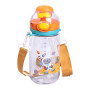 Изображение Бутылка для воды детская Light House LG-30186 OR 550 мл с мундштуком и ремешком оранжевая ИМ Light-Deco 