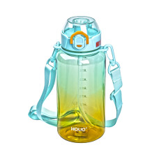 Бутылка для воды Light House "HOLIO" LG-30176 BL 1 л с мундштуком и ремешком голубой