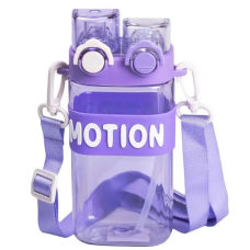 Бутылка для воды Light House "MOTION" LG-30192 VIO 550 мл с мундштуком, трубкой, ремешком и двойным открыванием фиолетовая