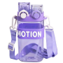 Изображение Бутылка для воды Light House "MOTION" LG-30192 VIO 550 мл с мундштуком, трубкой, ремешком и двойным открыванием фиолетовая ИМ Light-Deco 