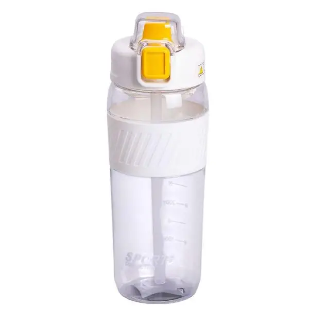 Изображение Бутылка для воды Light House "Sports" LG-30178 WT 600 мл с мундштуком и ручкой белая ИМ Light-Deco 