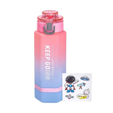 Бутылка для воды Light House "Keep Going" LG-30181 PK 650 мл с мундштуком и ремешком розовая