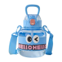Изображение Бутылка для воды детская Light House "HELLO-HELLO" LG-30189 BL 680 мл с мундштуком, ремешком и ручкой голубая ИМ Light-Deco 