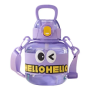 Изображение Бутылка для воды детская Light House "HELLO-HELLO" LG-30189 VIO 680 мл с мундштуком, ремешком и ручкой фиолетовая ИМ Light-Deco 