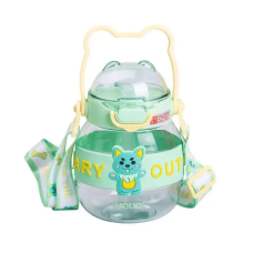 Бутылка для воды детская Light House LG-30188 GN 580 мл с мундштуком, ремешком и ручкой зеленая
