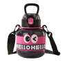 Изображение Бутылка для воды детская Light House "HELLO-HELLO" LG-30189 BK 680 мл с мундштуком, ремешком и ручкой черная ИМ Light-Deco 