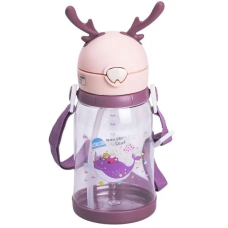 Бутылка для воды детская Light House LG-30185 PK 550 мл с мундштуком и ремешком розовая