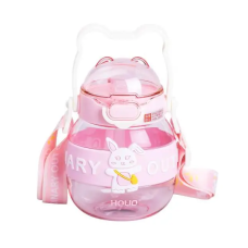 Бутылка для воды детская Light House LG-30188 PK 580 мл с мундштуком, ремешком и ручкой розовая