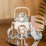 Изображение Бутылка для воды детская Light House LG-30193 GR 820 мл с мундштуком, ремешком и ручкой серая ИМ Light-Deco 1 