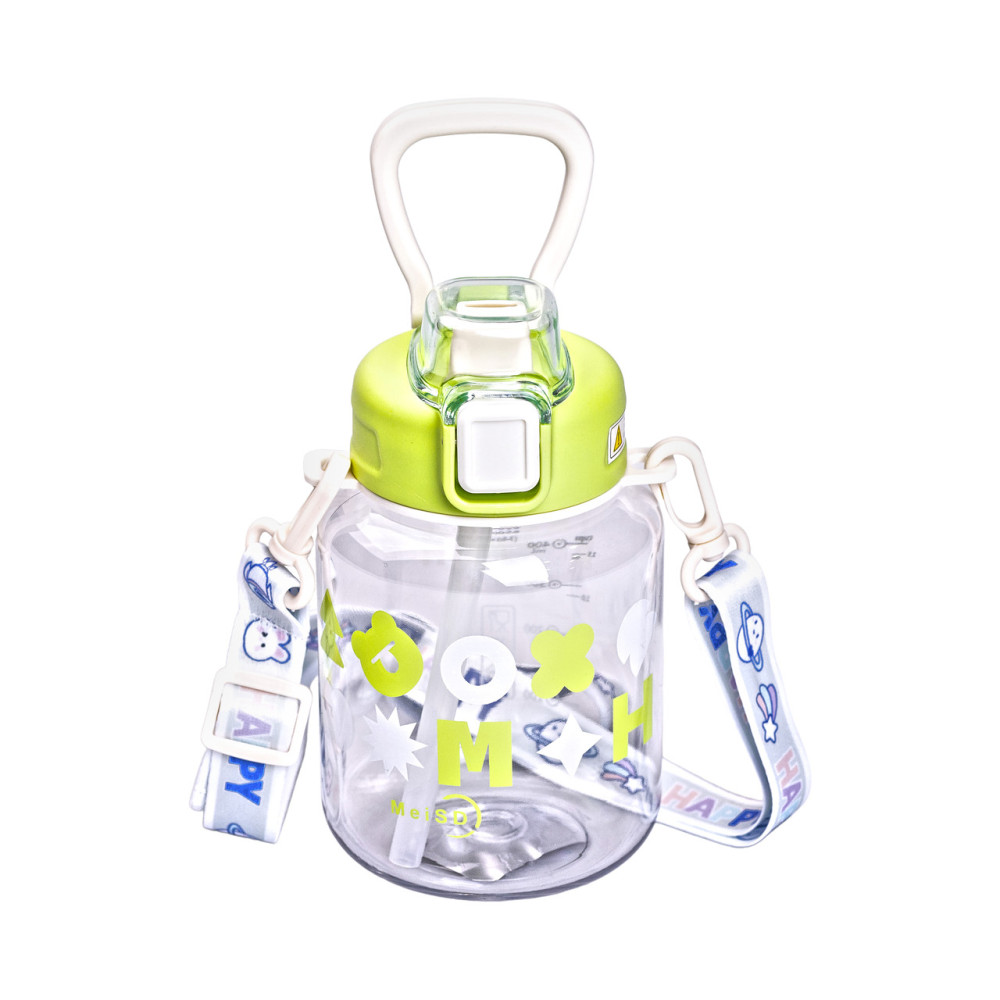 Изображение Бутылка для воды детская Light House "Gucgres" LG-30183 GN 650 мл с мундштуком и ремешком зеленая ИМ Light-Deco 