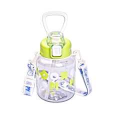 Бутылка для воды детская Light House "Gucgres" LG-30183 GN 650 мл с мундштуком и ремешком зеленая