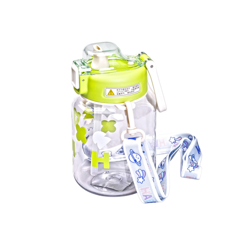 Изображение Бутылка для воды детская Light House "Gucgres" LG-30183 GN 650 мл с мундштуком и ремешком зеленая ИМ Light-Deco 1 