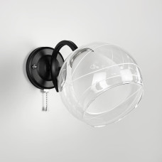 Бра Light House LNF-17523/1W BK+CH черная с двойным плафоном
