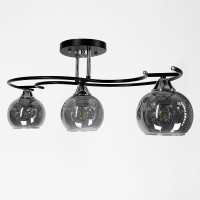 Люстра стельова Light House LNF-17483/3 BK чорна, плафон графітовий 