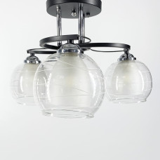 Люстра потолочная Light House LNF-17523/3С BK черная с двойным плафоном