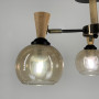 Изображение Металева люстра на 3 плафони з елементами дерева ИМ Light-Deco 2 