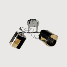 Люстра потолочная Light House LNF-17571/2 C CH хром на 2 квадратных черно-янтарных плафона