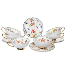 Чайний набір Lefard "Flavory" на 6 персон чашки 200 мл (975-071) білий із золотою облямівкою