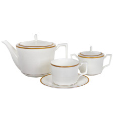 Чайний сервіз Lefard "Magnat" на 6 персон 14 предметів із чайником 440-126 білий