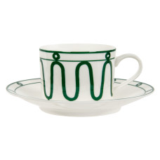 Чашка порцелянова з блюдцем Lefard "Green line" 220мл (922-061)