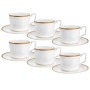 Зображення Чайний набір Lefard "Magnat" на 6 персон чашки 290 мл (440-127) білий із золотою облямівкою ИМ Light-Deco 