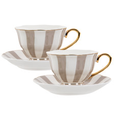 Набір чайних чашок порцелянових з блюдцем Lefard "Hanna" на 2 персони 220мл (922-049)