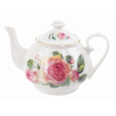 Чайник заварювальний порцеляновий Light House «Півонії» 1000 мл (1л) білий (943-207)