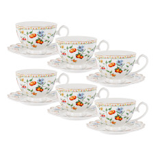 Чайний набір Lefard "Фруктовий вальс" на 6 персон чашки 250 мл (165-358) білий