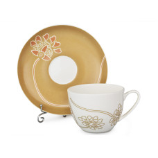 Чайний набір Lefard "Квітка пустелі" на 6 персон чашки 220 мл (440-014) коричнево-білий