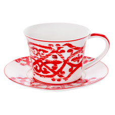 Чашка порцелянова з блюдцем Lefard "Сицилія ред" 220мл (924-766)