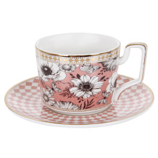 Чашка порцелянова з блюдцем Lefard "Квіти" 250мл (925-034)
