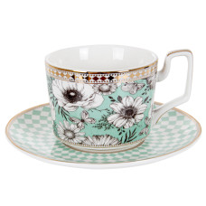 Чашка порцелянова з блюдцем Lefard "Квіти" 250мл (925-036)