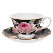 Чашка порцелянова з блюдцем Lefard "Півонія" 200мл (943-197)
