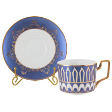 Чашка порцелянова з блюдцем Lefard "Синій візерунок" 220мл (925-007)