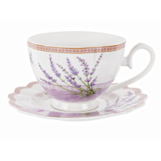 Чашка порцелянова з блюдцем Lefard "Квіти лаванди" 250мл (165-355)