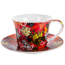 Чашка порцелянова з блюдцем Lefard "Animal colors" 220мл (924-725)