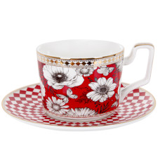 Чашка порцелянова з блюдцем Lefard "Квіти" 250мл (925-035)