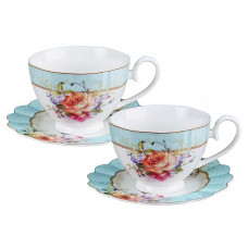 Набір чайних чашок порцелянових із блюдцем на 2 персони Lefard  "Аромат провансу" 250мл (165-316)
