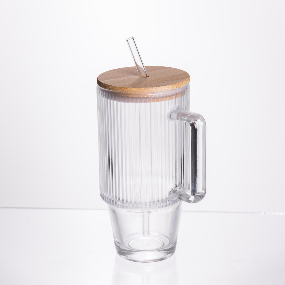 Зображення Кухоль скляний з кришкою та трубочкою Light House LG-30147 CL 750 мл прозора ИМ Light-Deco 1 