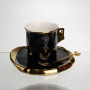 Зображення Чашка порцелянова Light House LG-30203 BK 200 мл із блюдцем та ложкою чорна ИМ Light-Deco 3 
