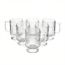 Набір скляних чашок 6 штук Light House LG-30155 CL 300 мл прозорі