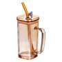 Зображення Чашка скляна  Light House LG-30119 280 мл з кришкою та трубочкою висота коричнева ИМ Light-Deco 1 